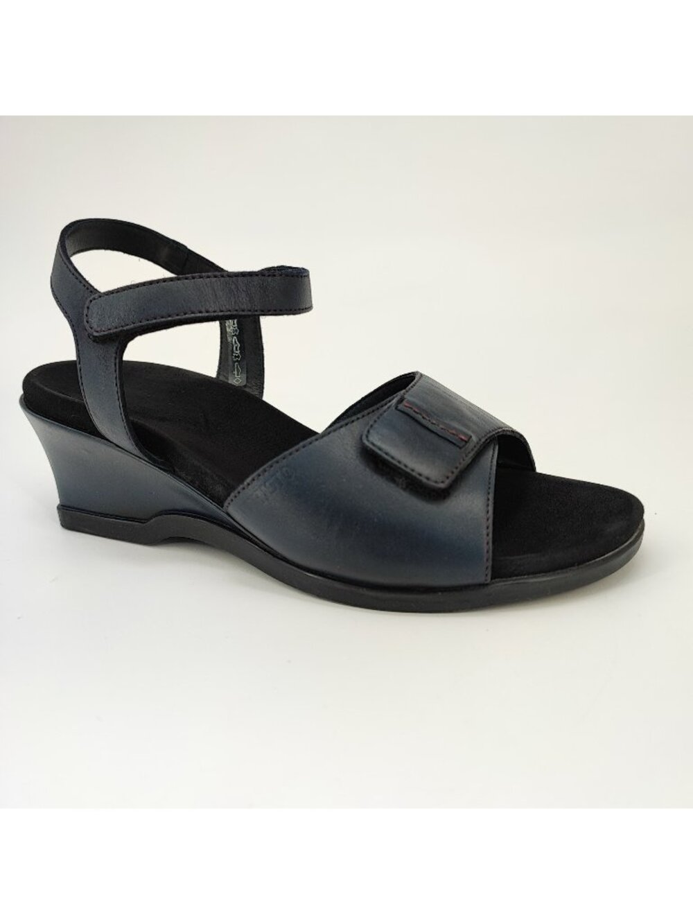 Mephisto AirRelax Women's Size 9 US Sandals Leather Black Comfort Wedge 33051